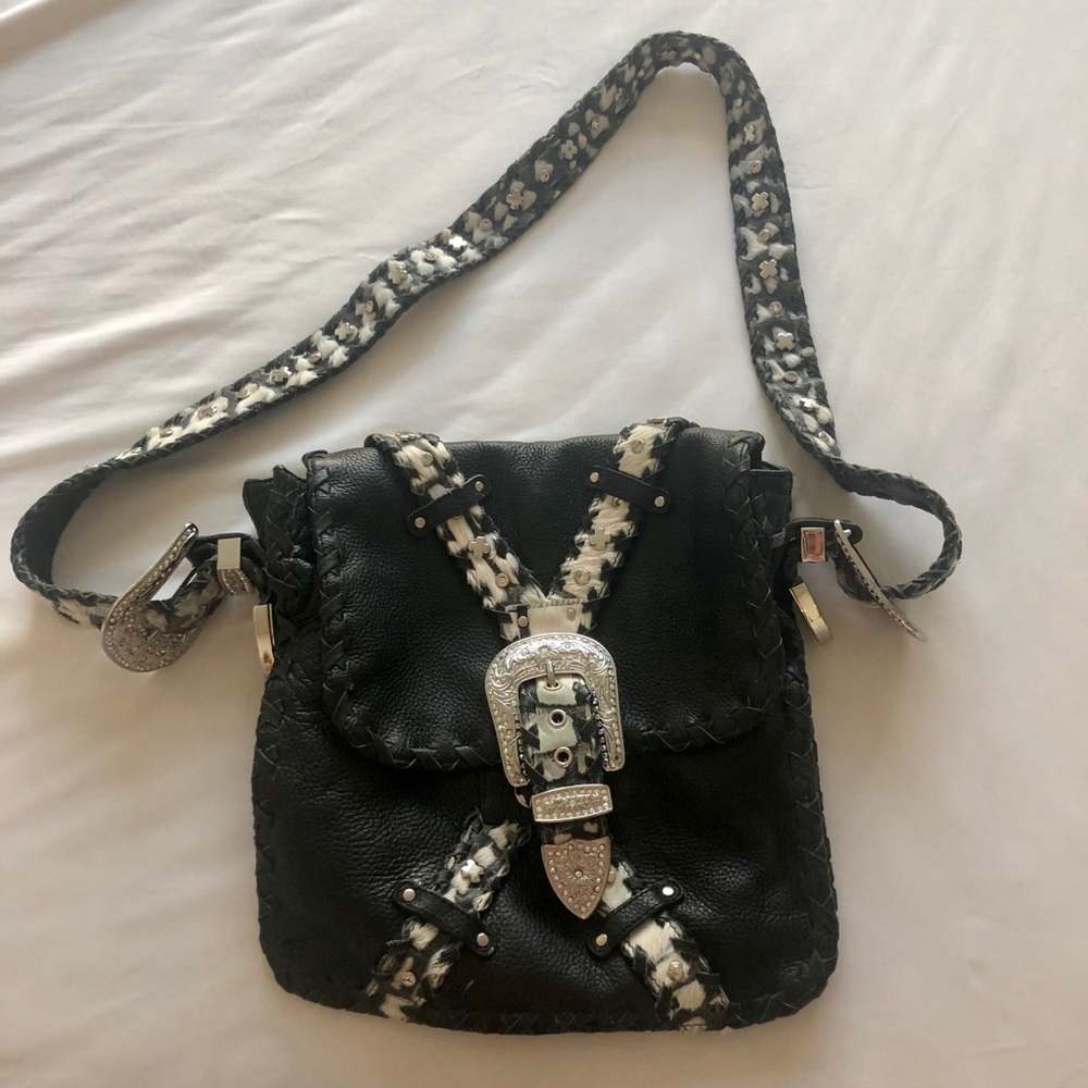 Black leather Charm and Luck purse